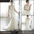 OEM factory detachable lace top wedding dress 2016